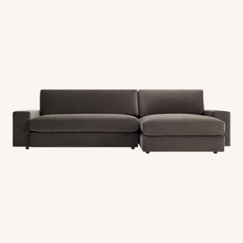 Used Blu Dot Esker Dark Gray Velvet 2 Piece Sectional for sale on AptDeco