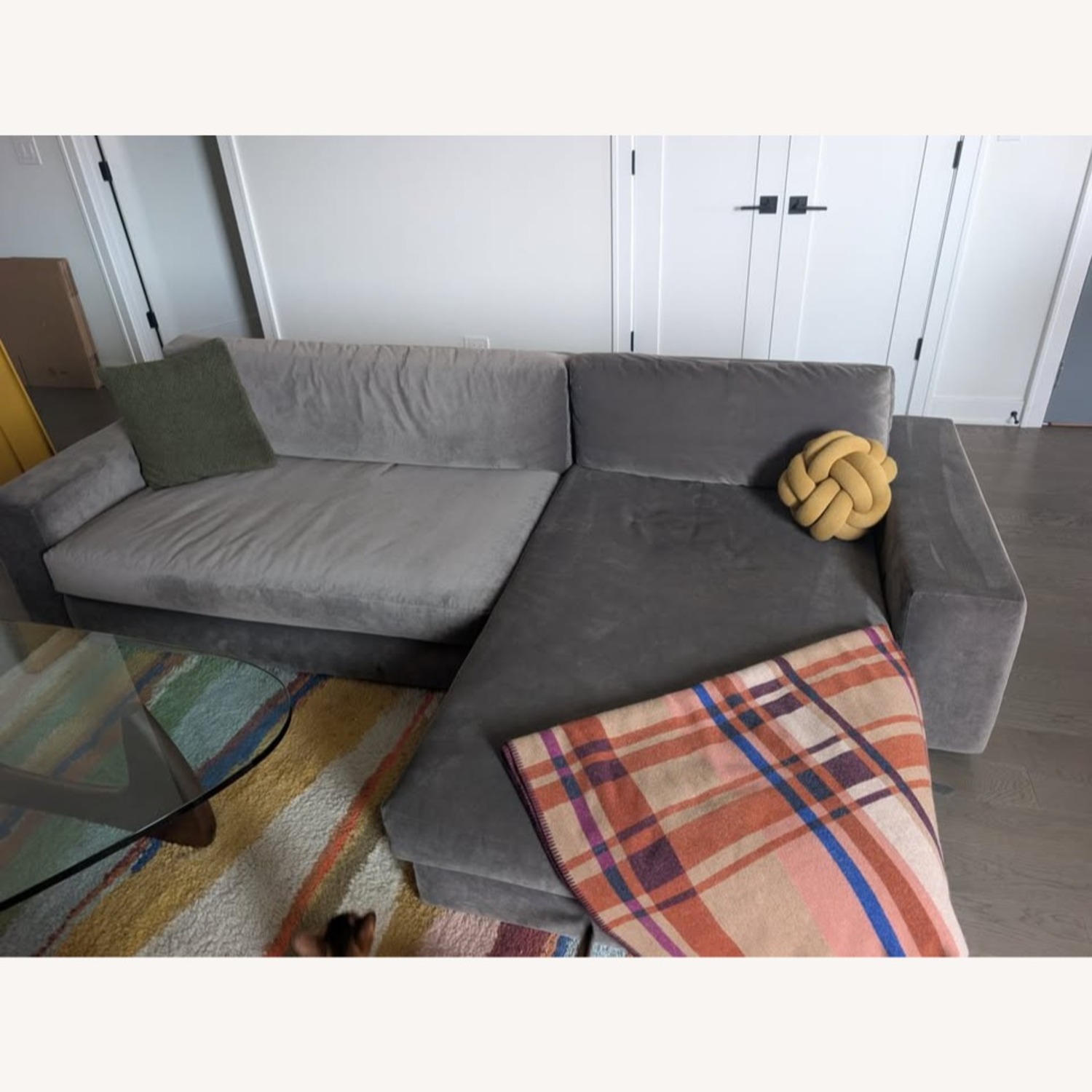 Blu Dot Esker Dark Gray Velvet 2 Piece Sectional - image-1