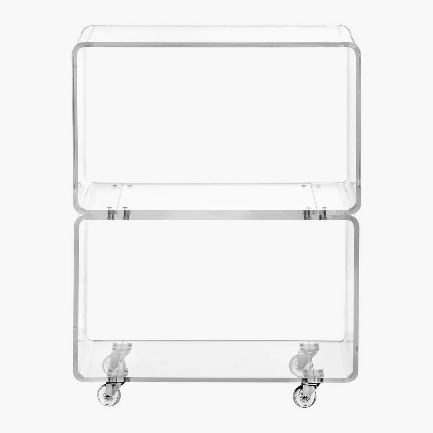 CB2 Peekaboo Acrylic Rolling Two Shelf Cart - image-6