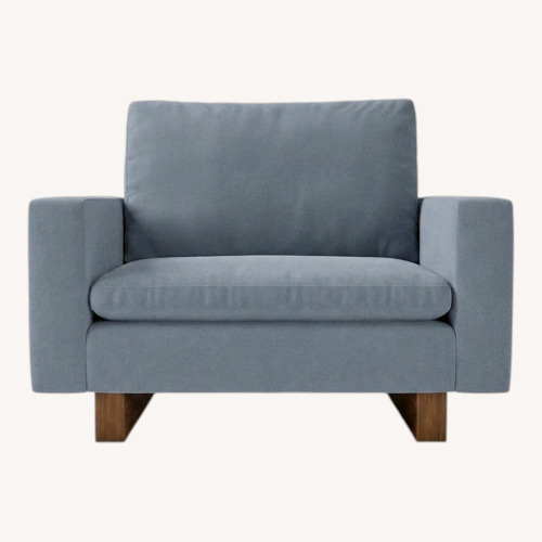 Used West Elm Harmony Chair and a Half Graphite Velvet for sale on AptDeco