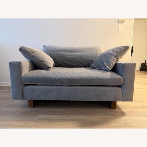 Used West Elm Harmony Chair and a Half Graphite Velvet for sale on AptDeco