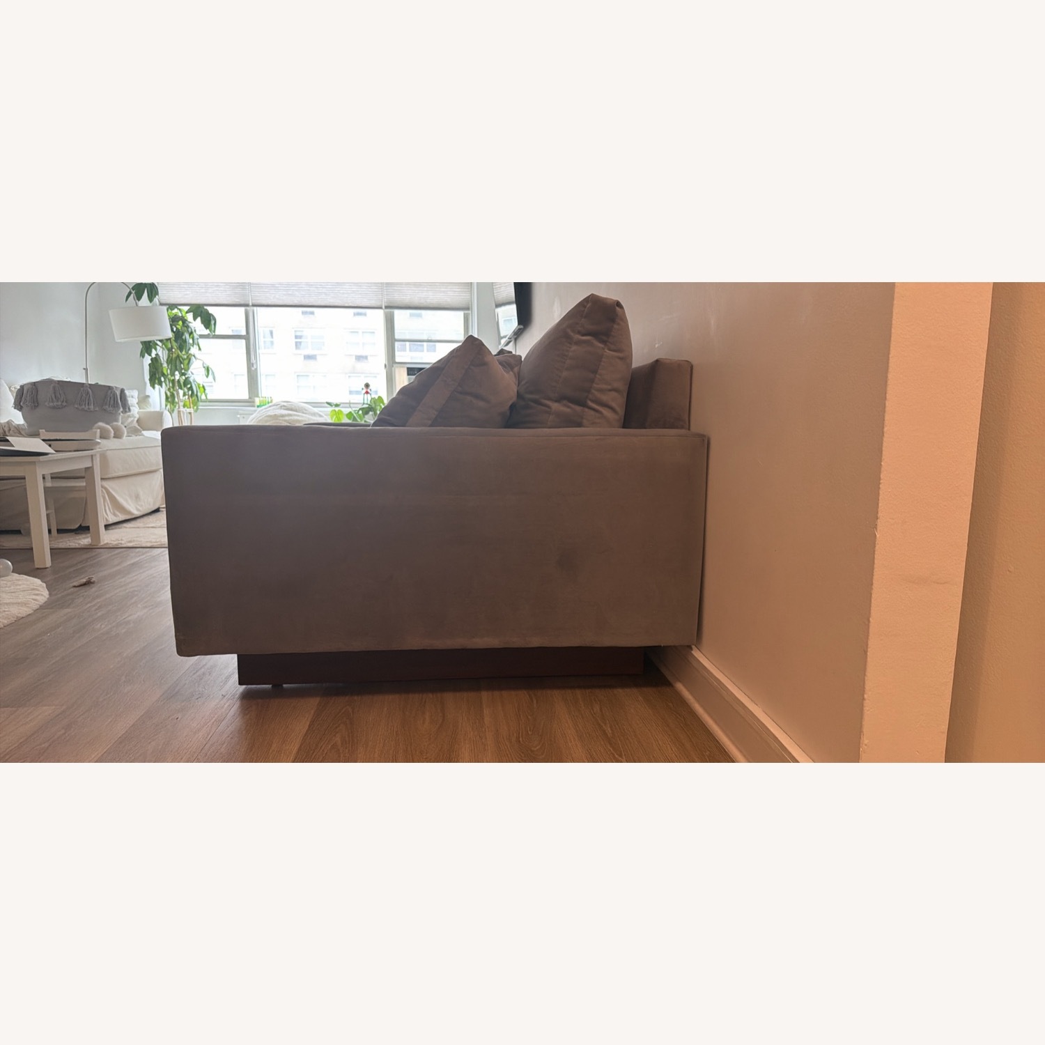 West Elm Harmony Chair and a Half Graphite Velvet - image-3
