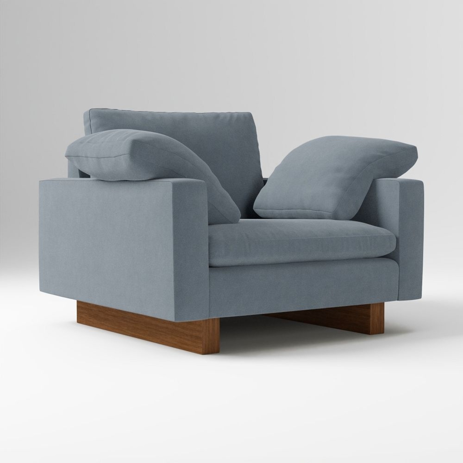 West Elm Harmony Chair and a Half Graphite Velvet - image-8