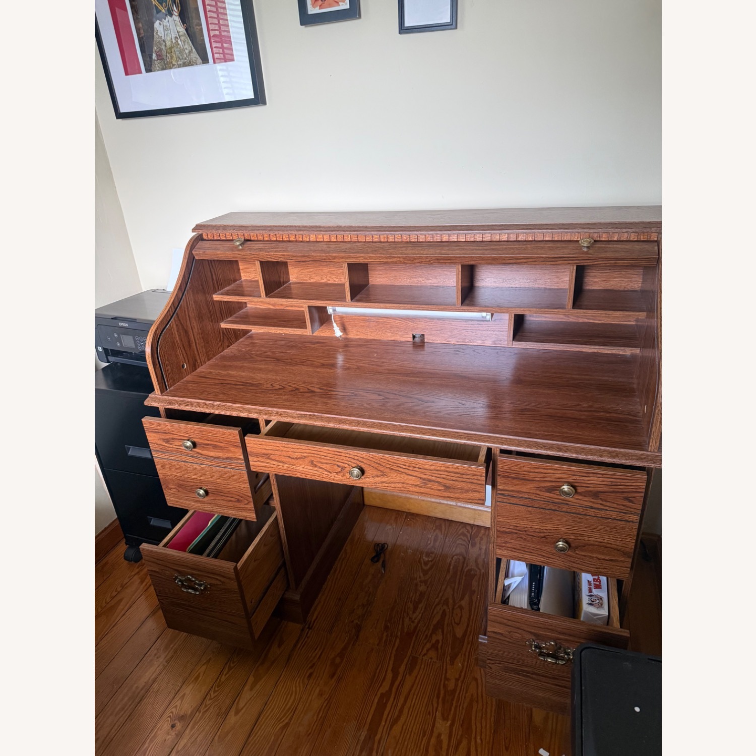 Vintage/Antique Finds Natural Wood Desk - image-3