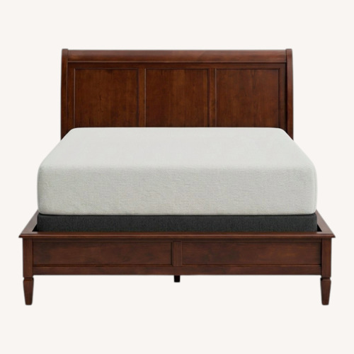 Used Dark Brown Wood King Bed for sale on AptDeco