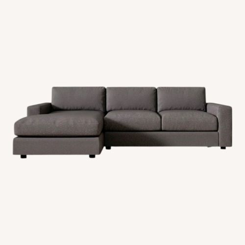 Used West Elm Urban Dark Gray Linen 2 Piece Sectional for sale on AptDeco