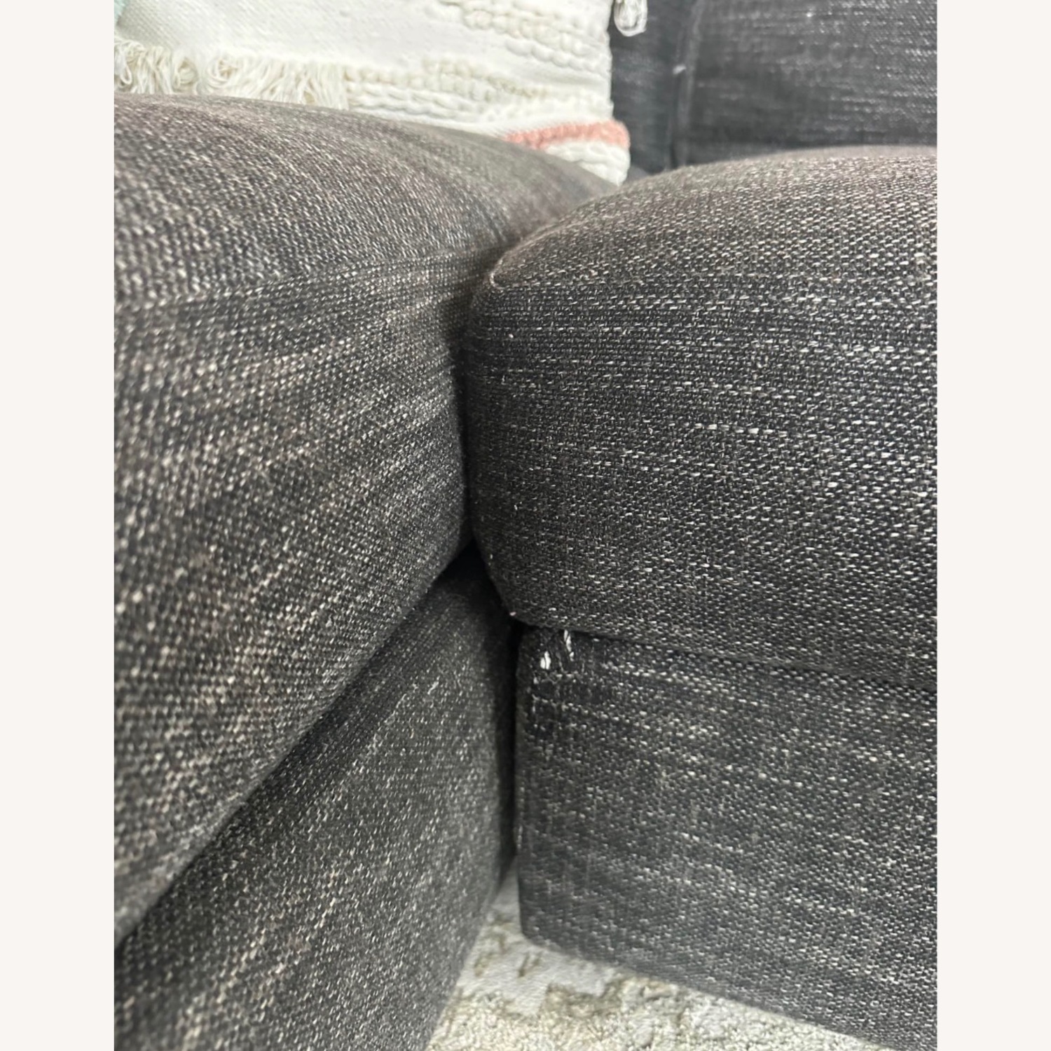 West Elm Urban Dark Gray Linen 2 Piece Sectional - image-3