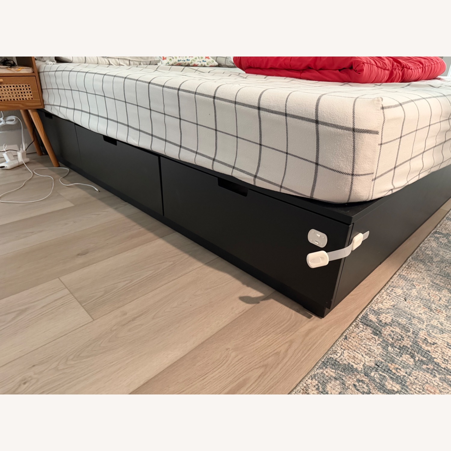 IKEA Nordli Dark Brown Wood King Bed - image-3