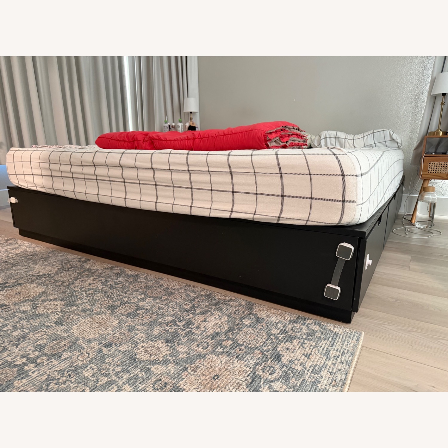 IKEA Nordli Dark Brown Wood King Bed - image-5