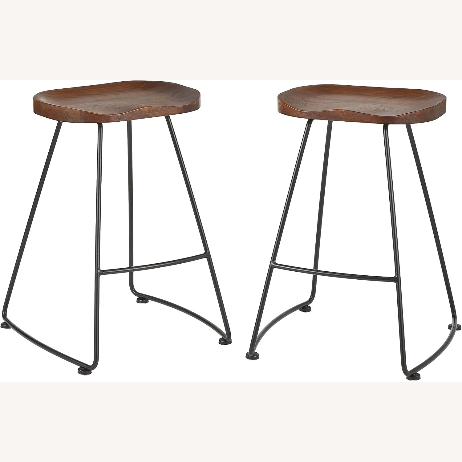 Solid Dark Brown Wood Bar Stools - image-6