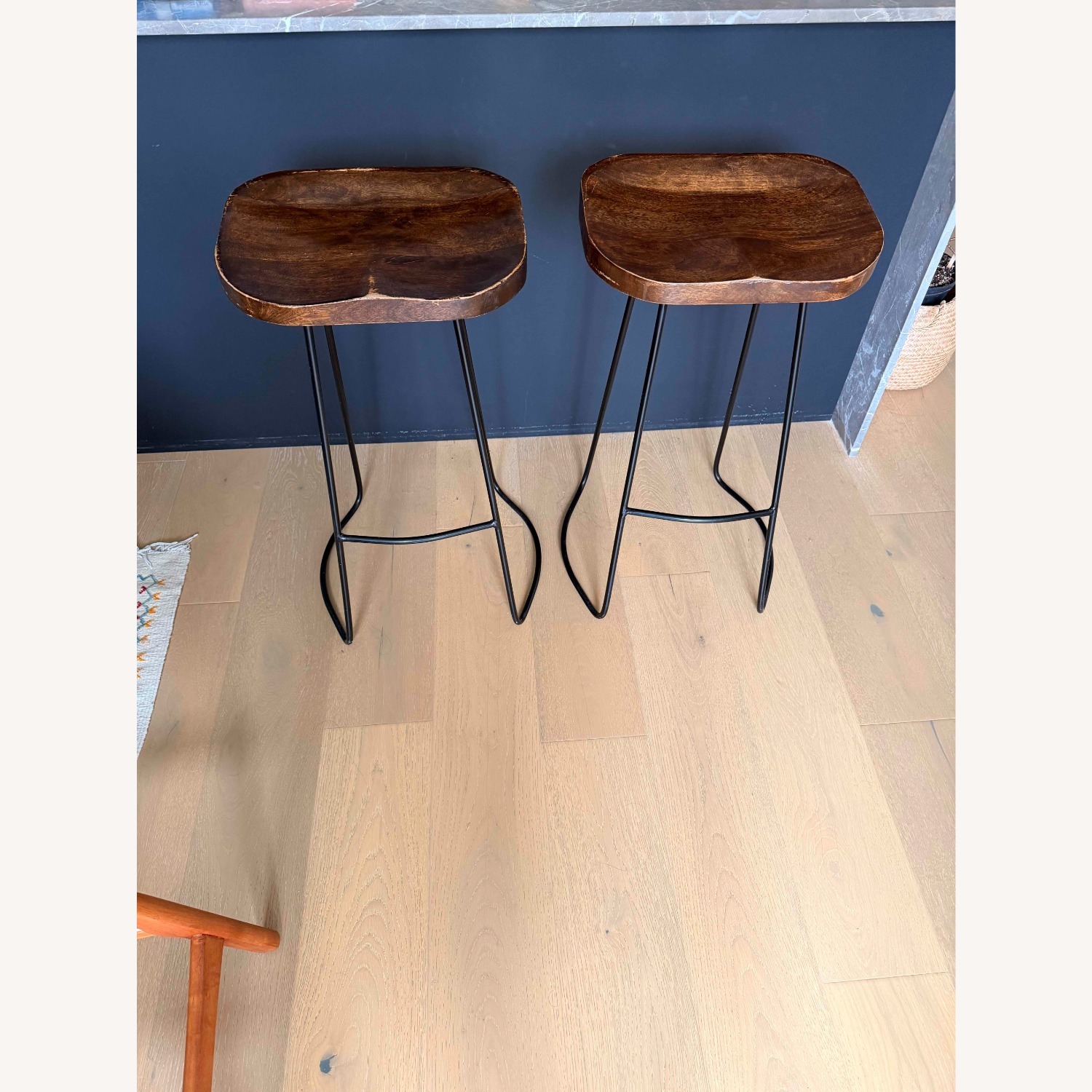 Solid Dark Brown Wood Bar Stools - image-4