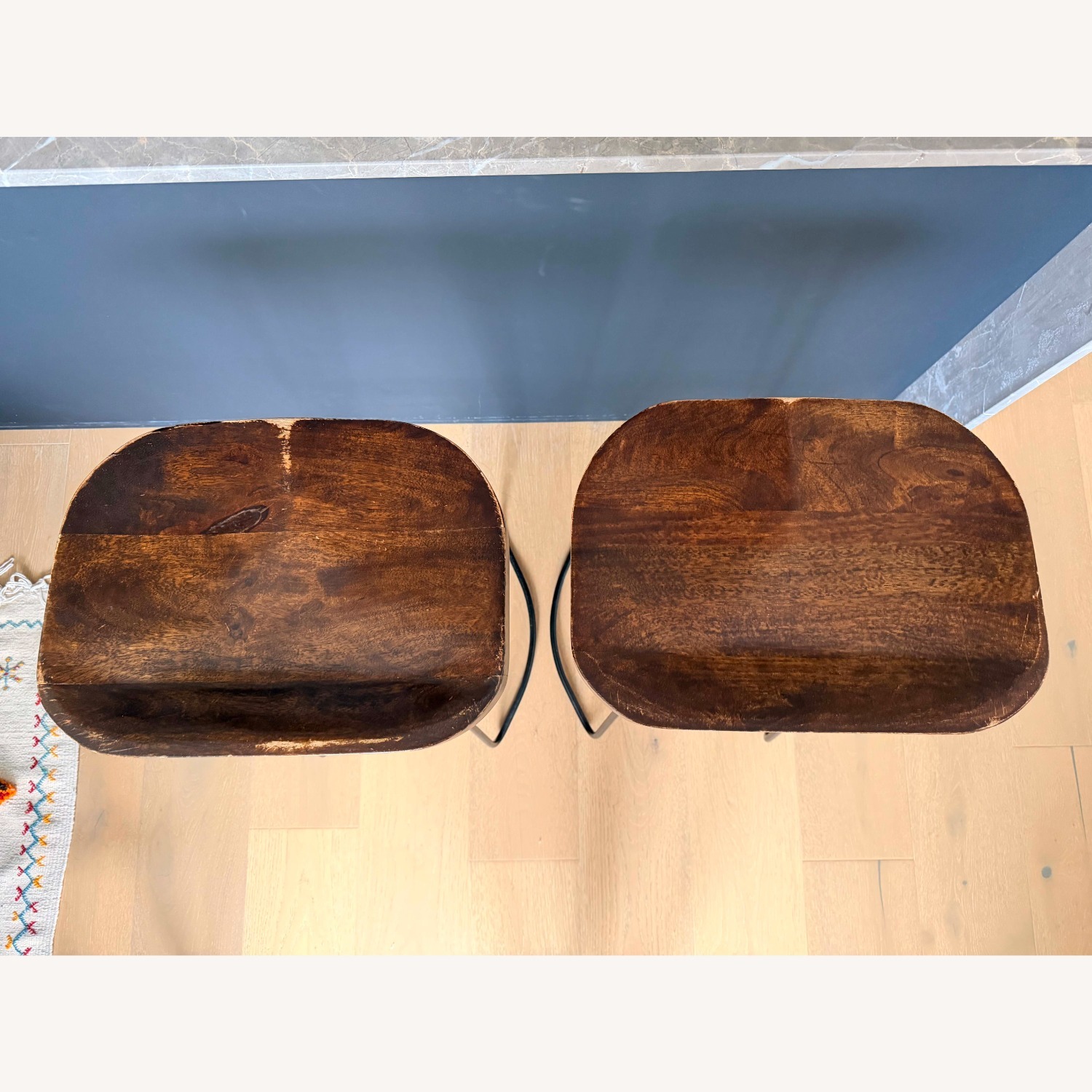 Solid Dark Brown Wood Bar Stools - image-3