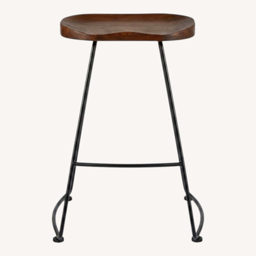 Used Solid Dark Brown Wood Bar Stools for sale on AptDeco