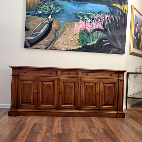Used Vintage/Antique Light Brown Wood Sideboard for sale on AptDeco