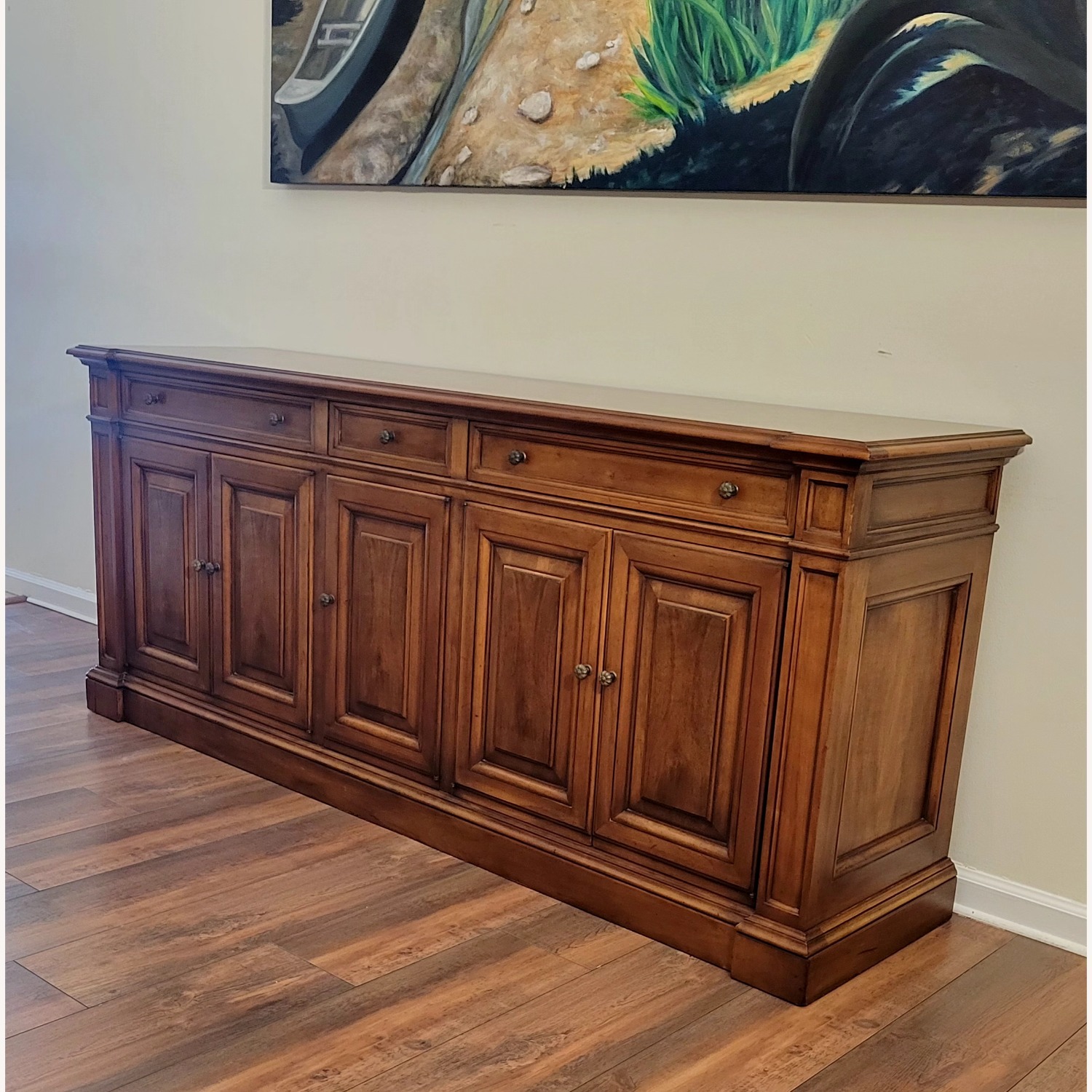 Vintage/Antique Light Brown Wood Sideboard - image-3