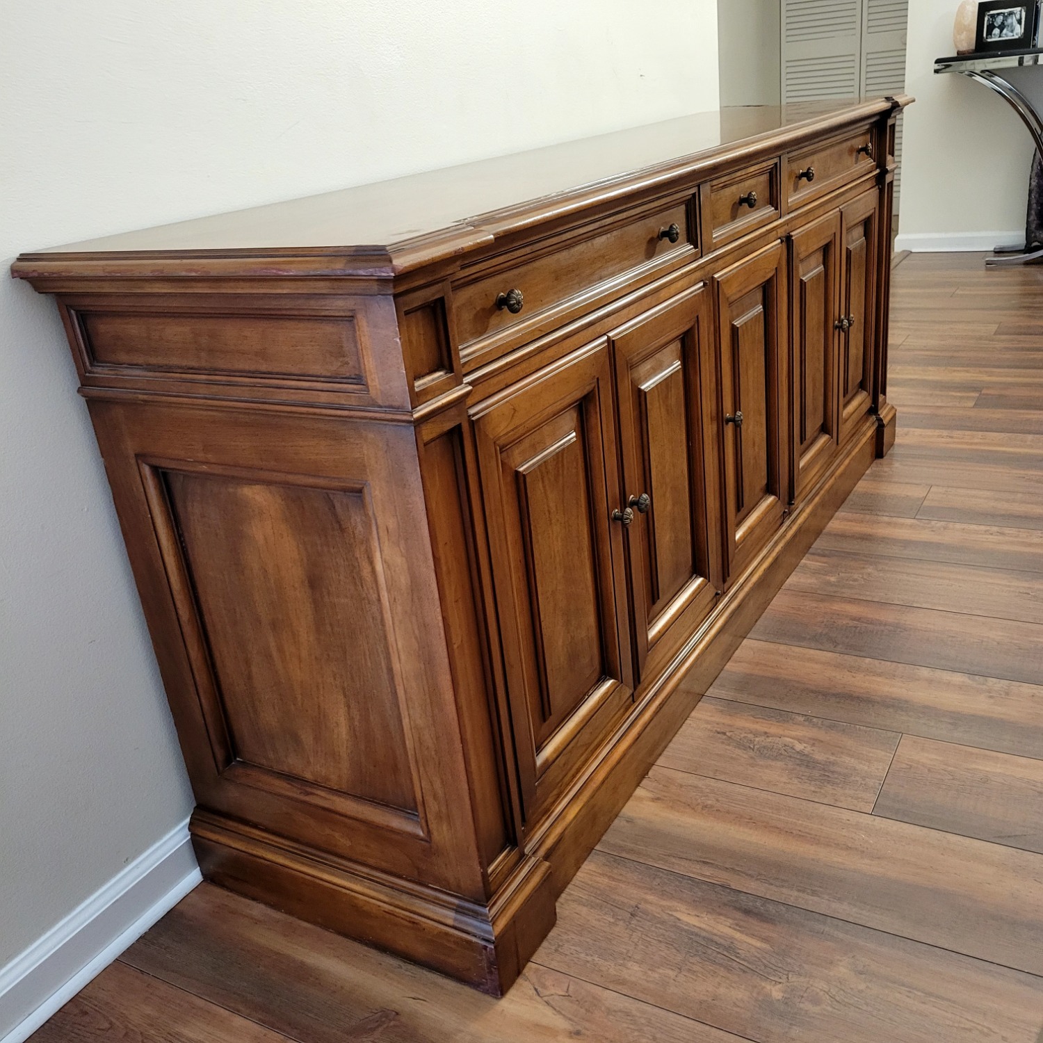 Vintage/Antique Light Brown Wood Sideboard - image-2
