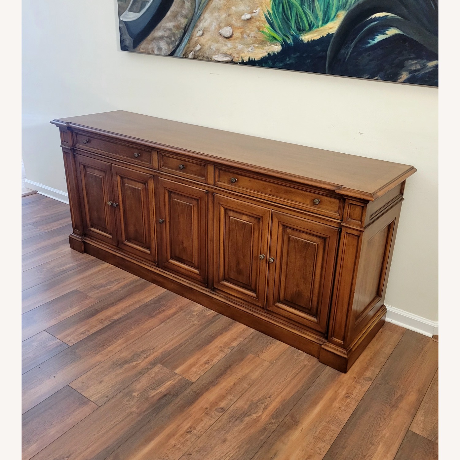 Vintage/Antique Light Brown Wood Sideboard - image-5