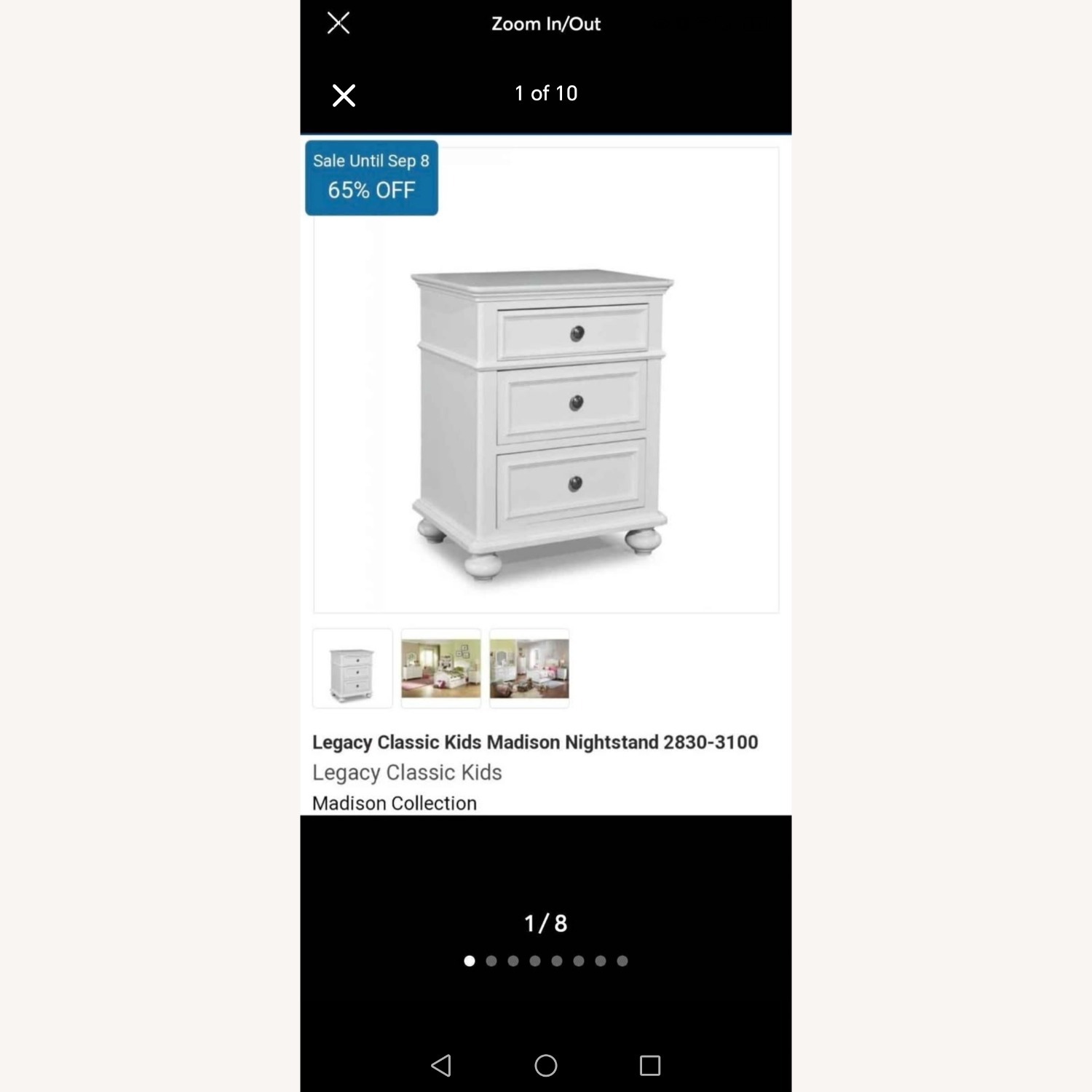 White Wood Nightstand - image-2