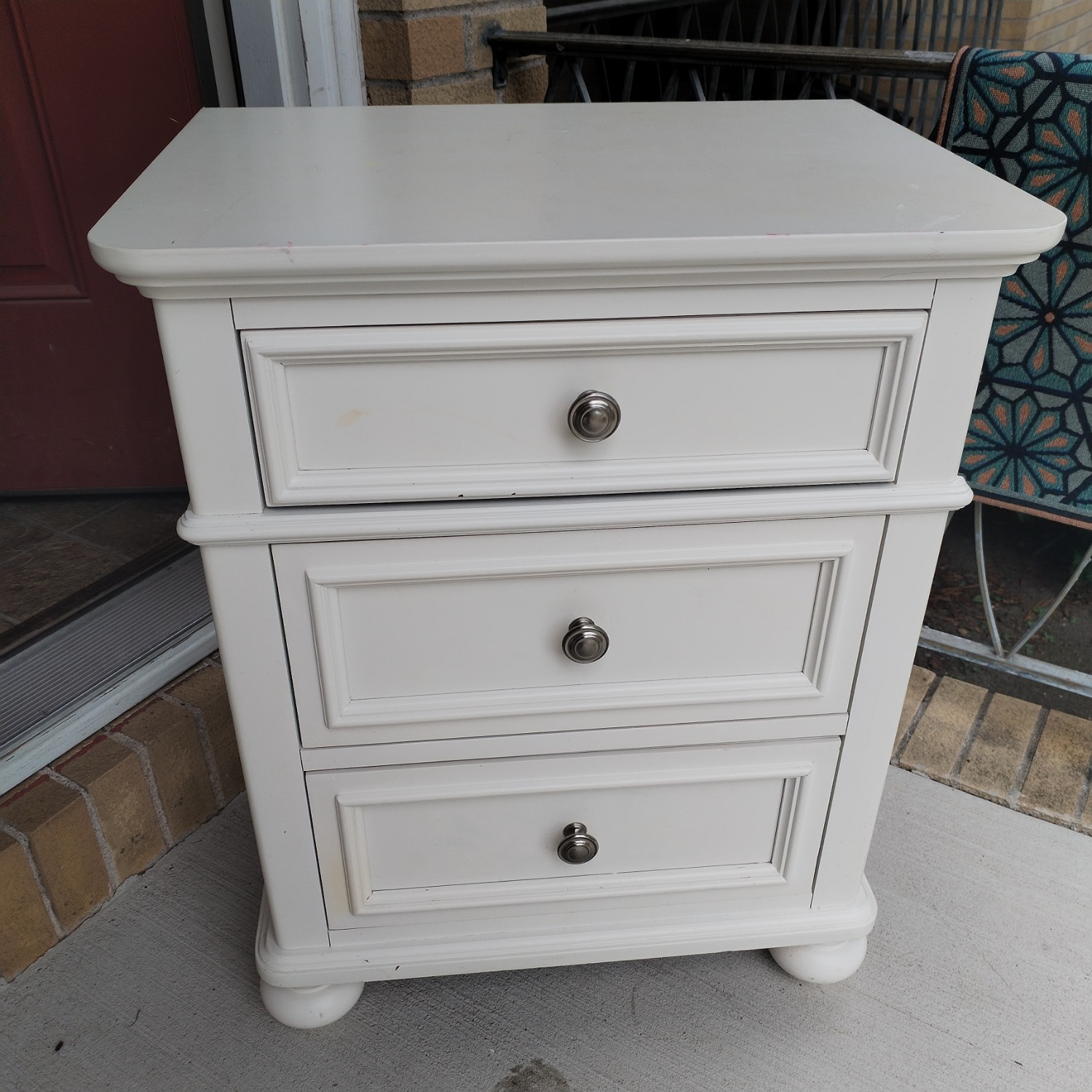 White Wood Nightstand - image-3