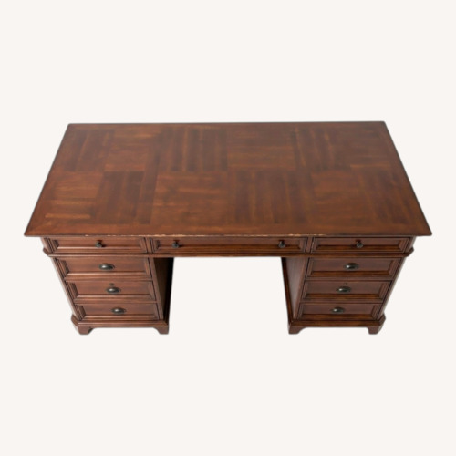 Used Liberty Furniture Dark Brown Wood Desk for sale on AptDeco