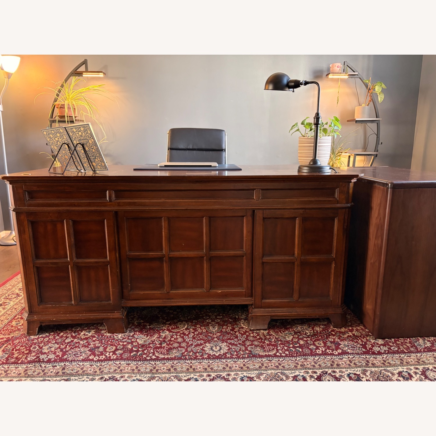 Liberty Furniture Dark Brown Wood Desk - image-1