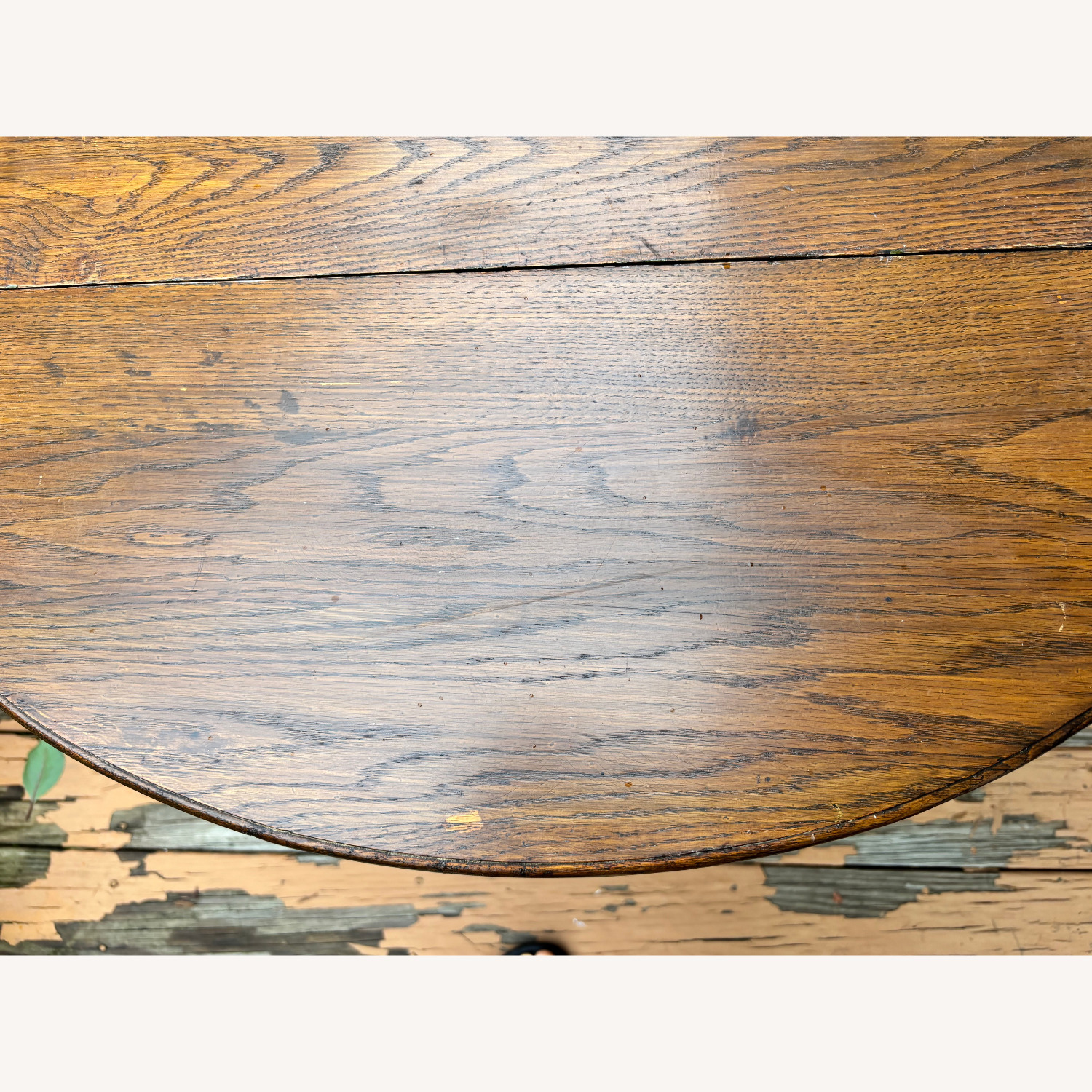 Oak Oval Dining Table w Folding Side Leaves - image-5