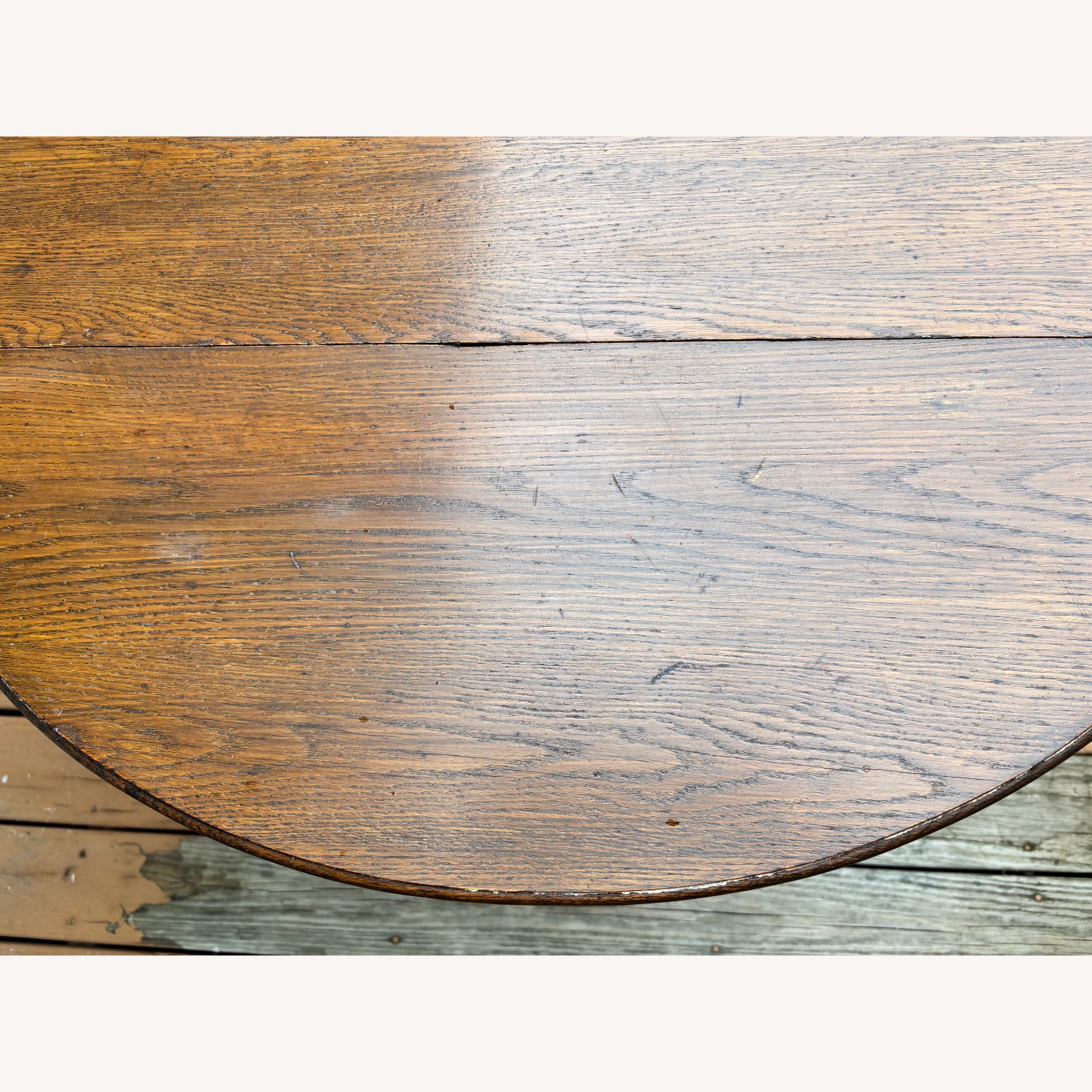 Oak Oval Dining Table w Folding Side Leaves - image-6
