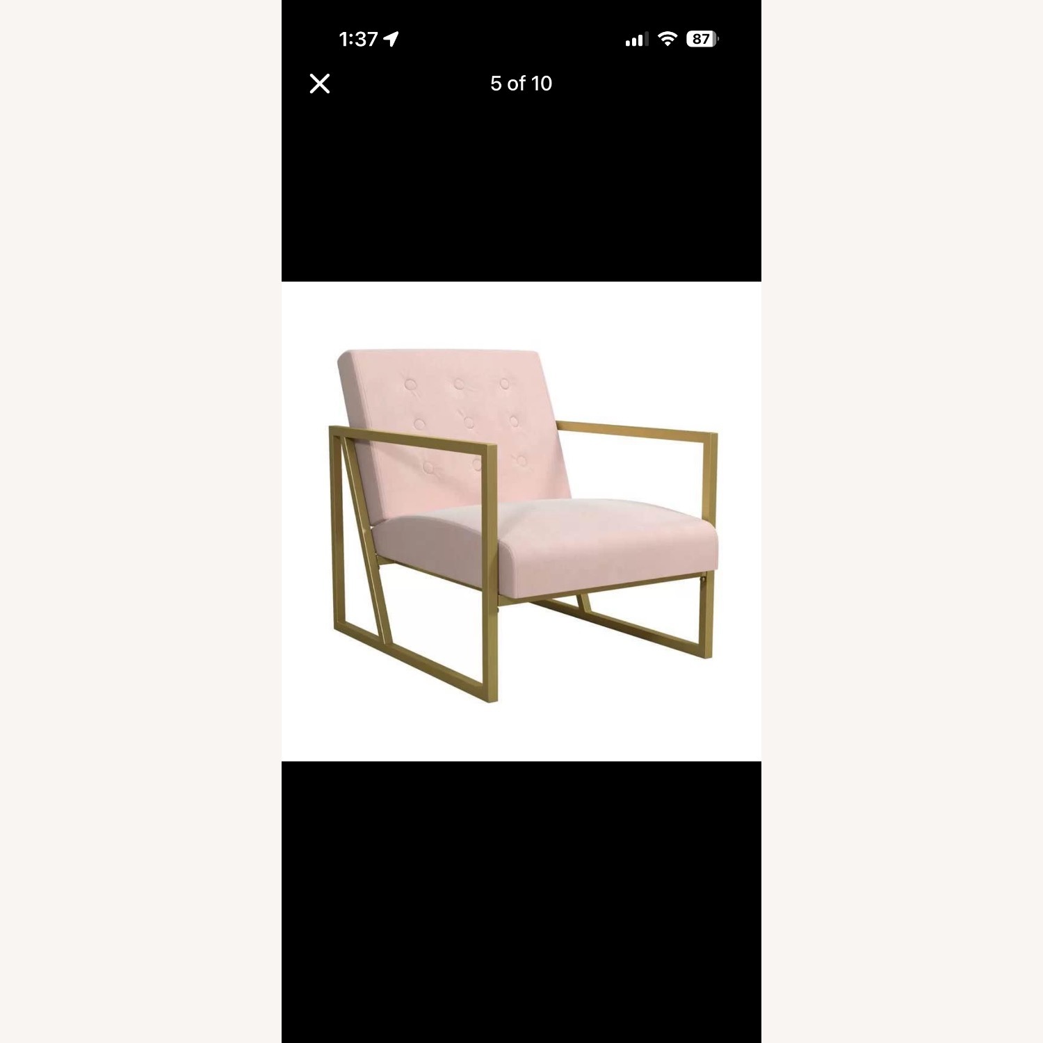 Pink Velvet Accent Chair - image-5