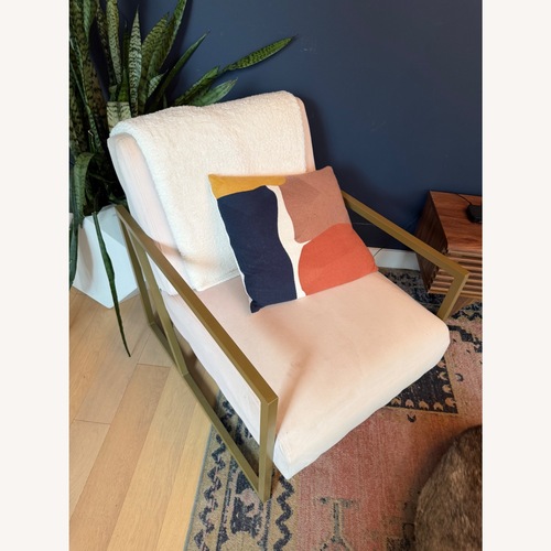 Used Pink Velvet Accent Chair for sale on AptDeco