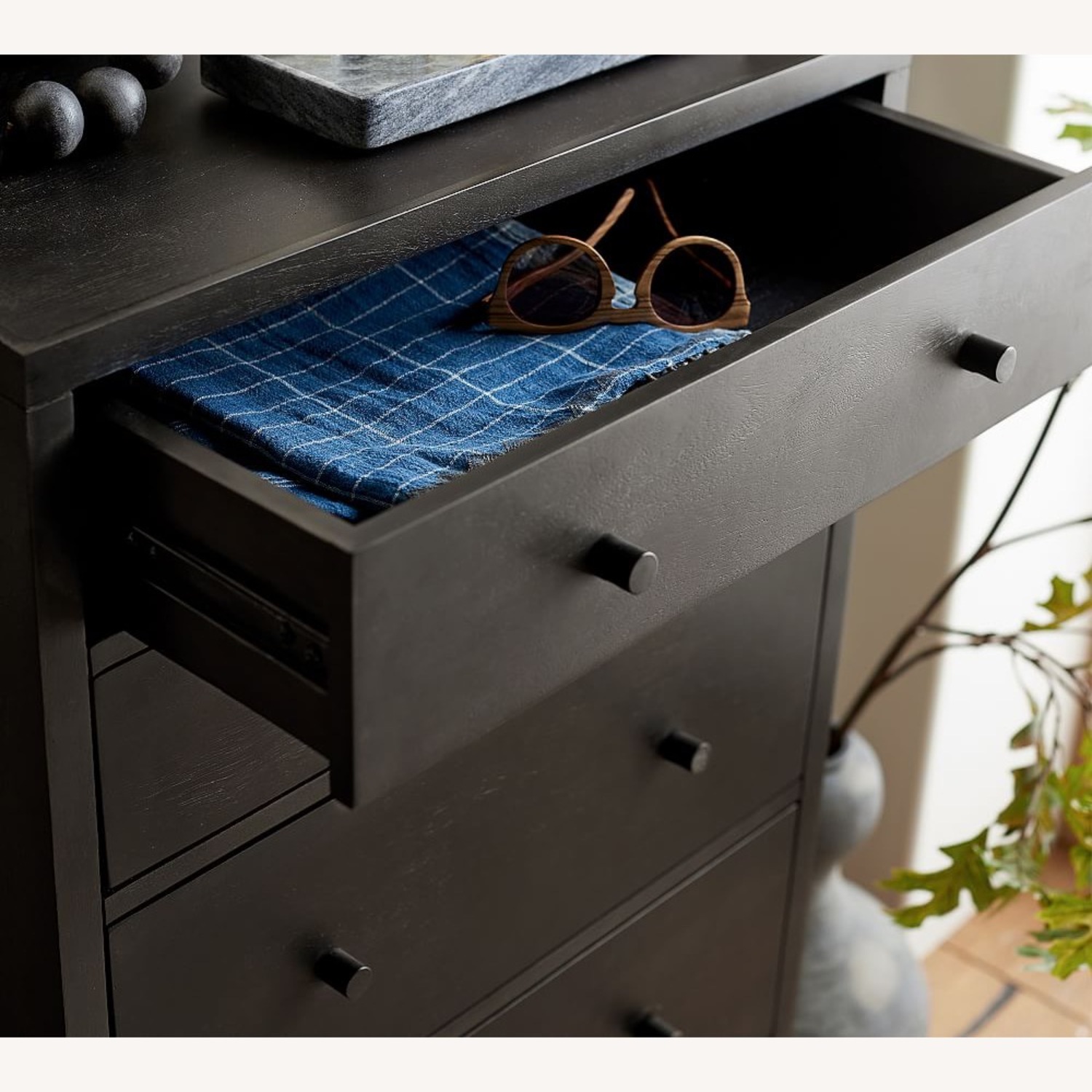 Pottery Barn Warren Black Wood Dresser - image-6