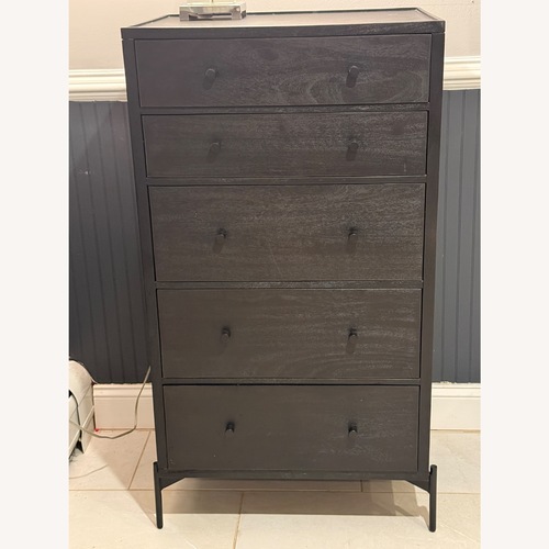 Used Pottery Barn Warren Black Wood Dresser for sale on AptDeco