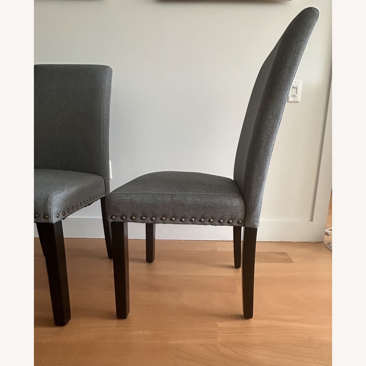 Light Gray Fabric Dining Chair - image-2