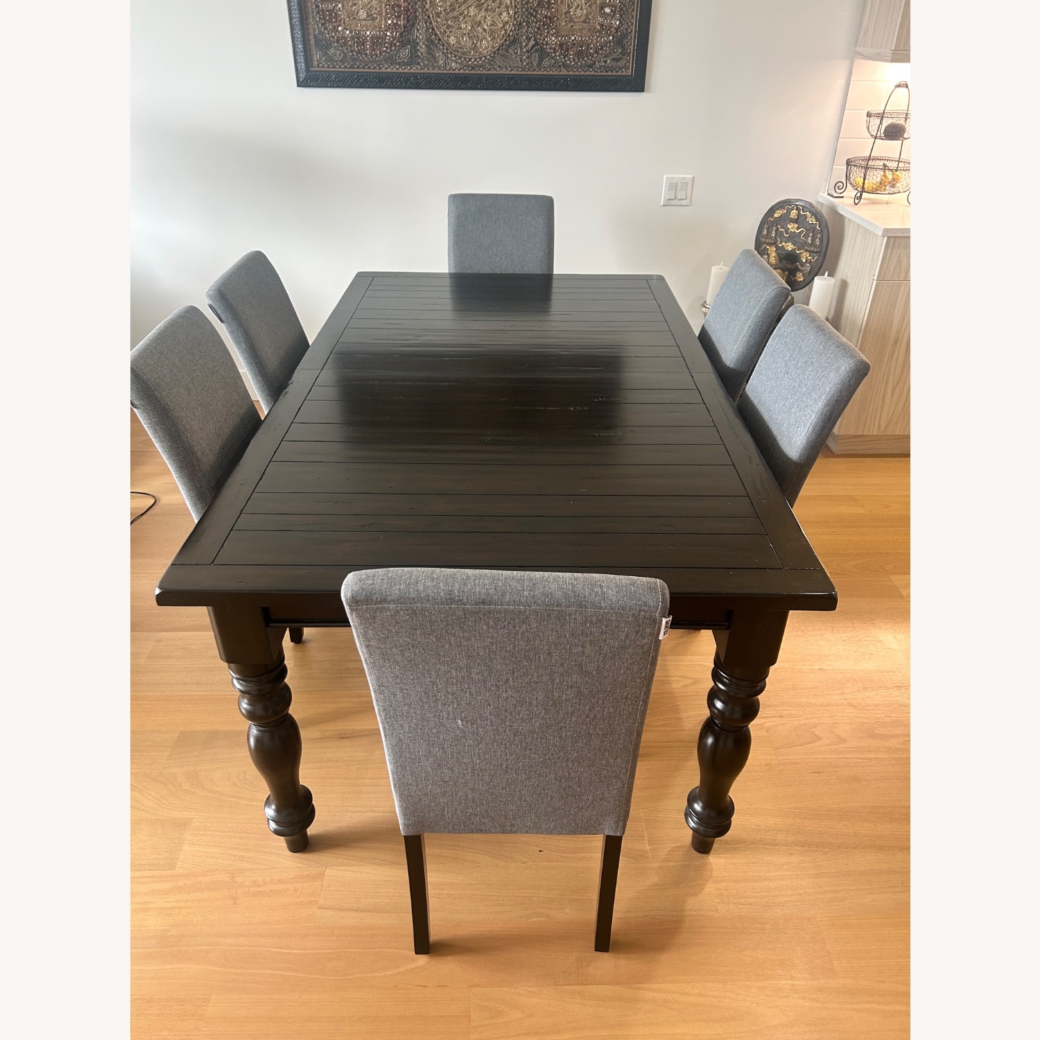 Light Gray Fabric Dining Chair - image-3