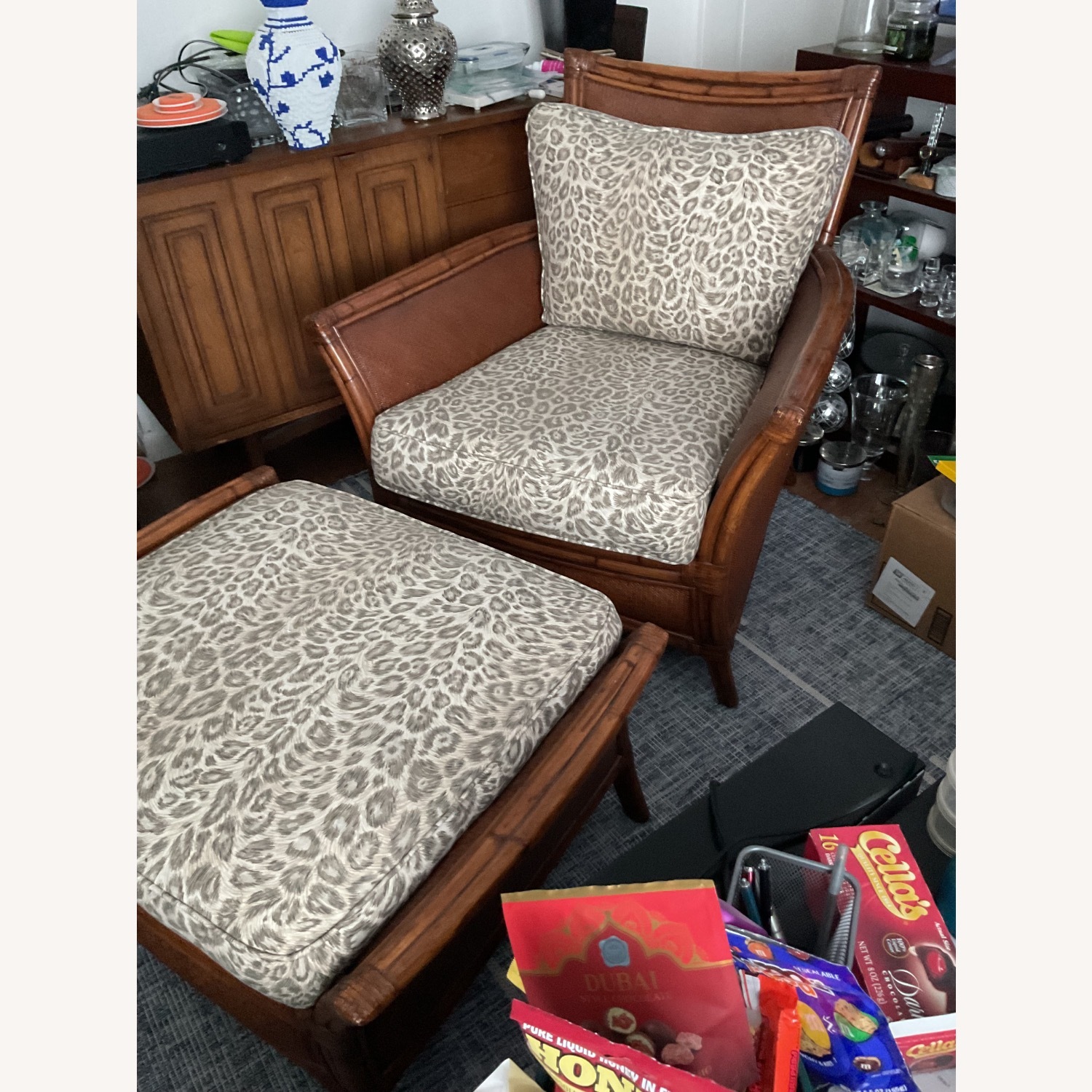 Rattan Chair with Ottoman - image-3