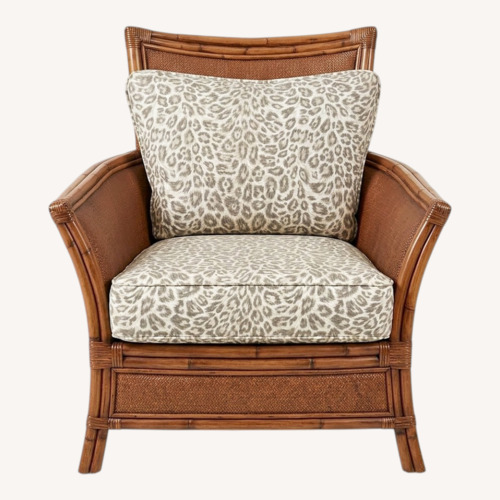 Used Rattan Chair with Ottoman for sale on AptDeco