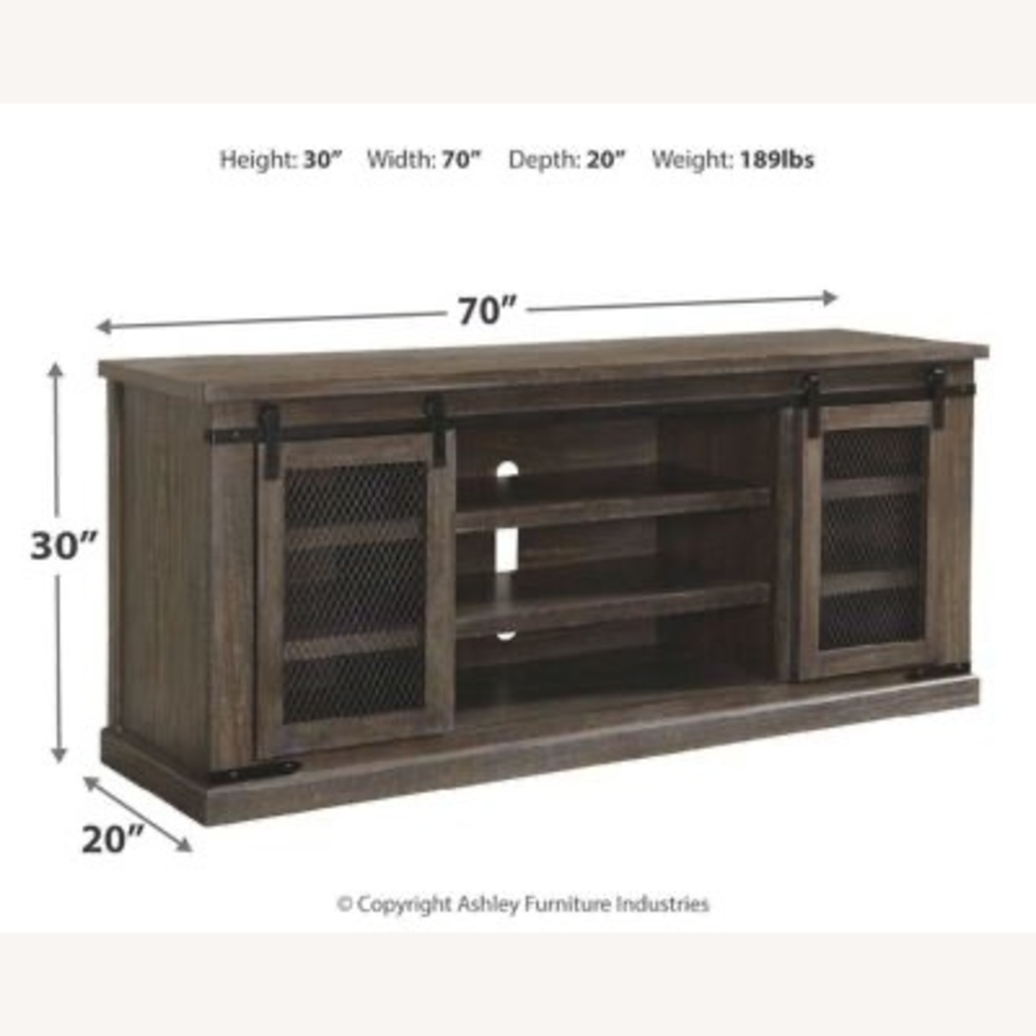 Ashley Furniture Light Brown Wood Media Storage - image-2