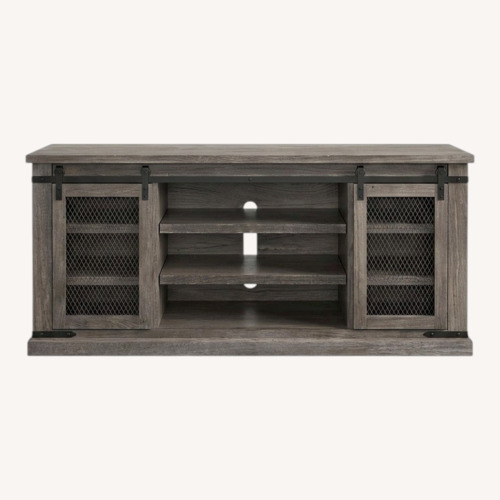 Used Ashley Furniture Light Brown Wood Media Storage for sale on AptDeco