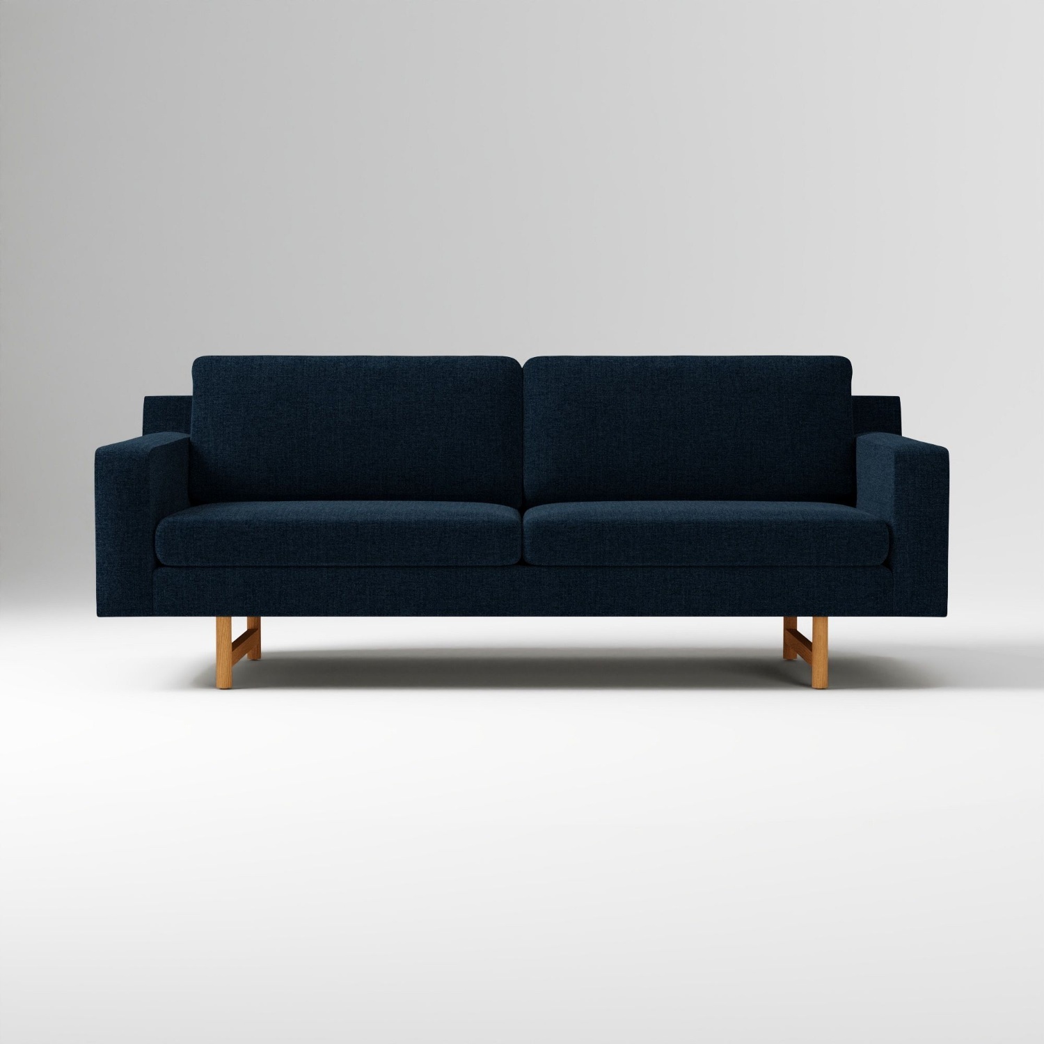 West Elm Eddy Blue Fabric 2 Seater Sofa - image-4