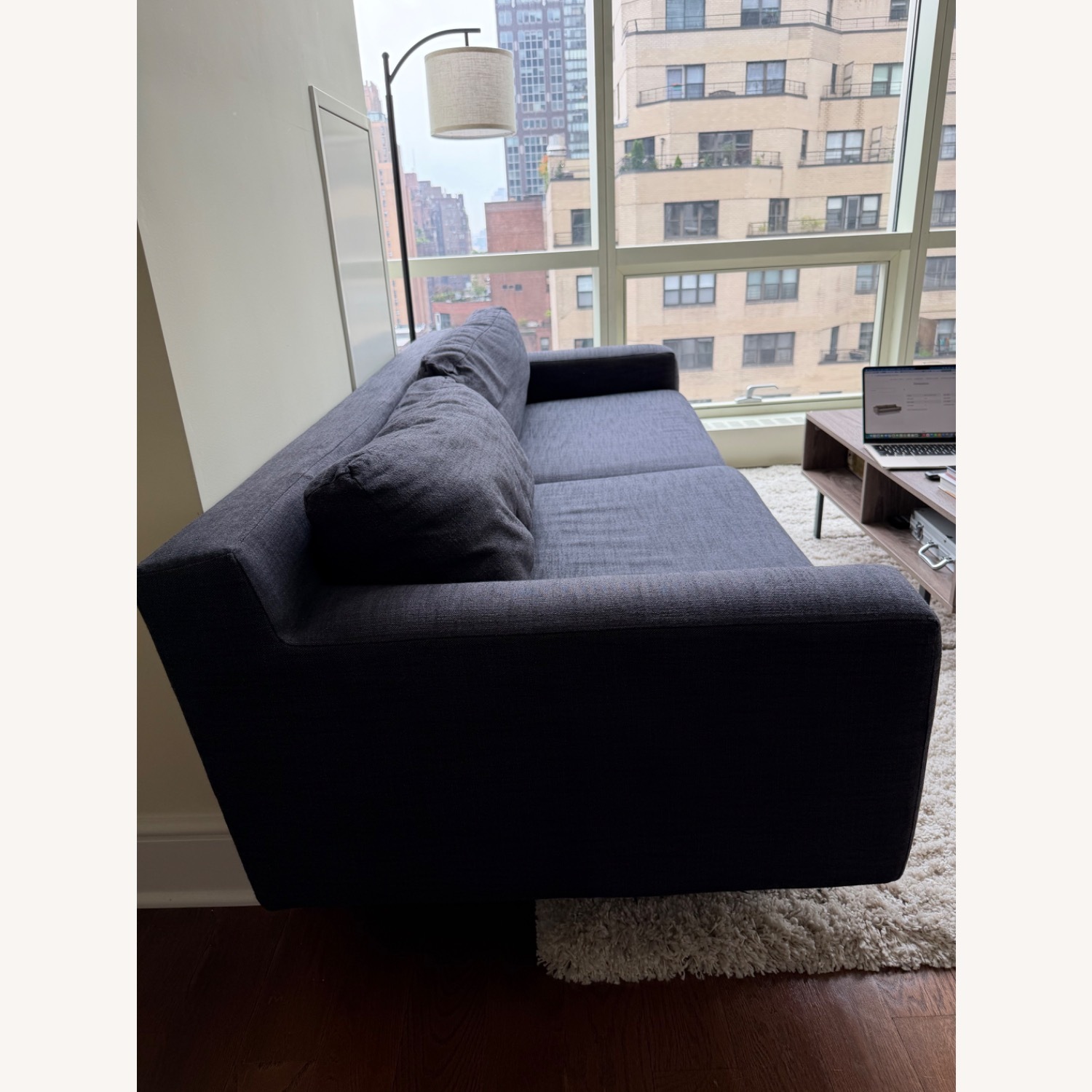 West Elm Eddy Blue Fabric 2 Seater Sofa - image-3