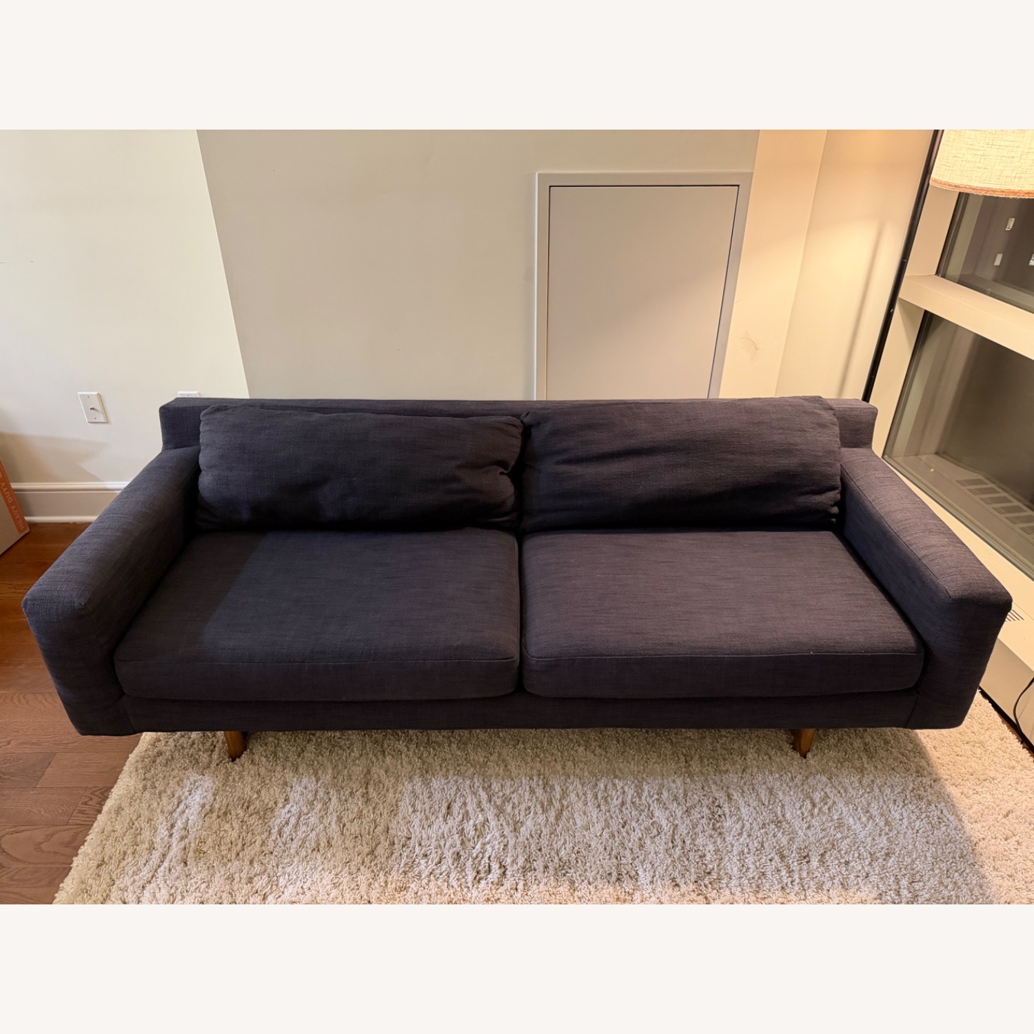 West Elm Eddy Blue Fabric 2 Seater Sofa - image-1