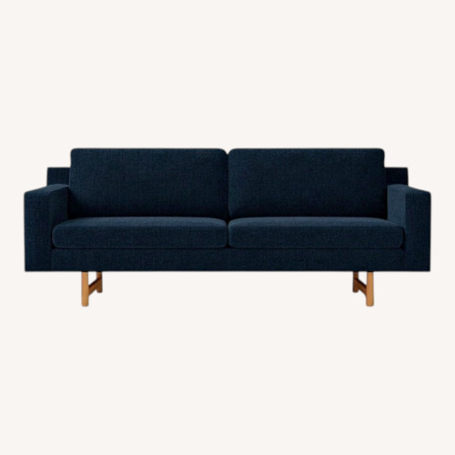 Used West Elm Eddy Blue Fabric 2 Seater Sofa for sale on AptDeco