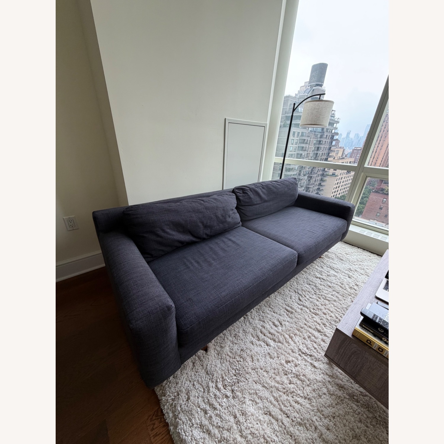 West Elm Eddy Blue Fabric 2 Seater Sofa - image-2