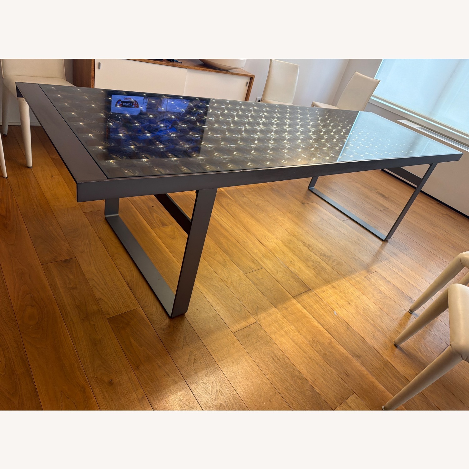 B&B Italia Silver Glass Dining Table - image-1
