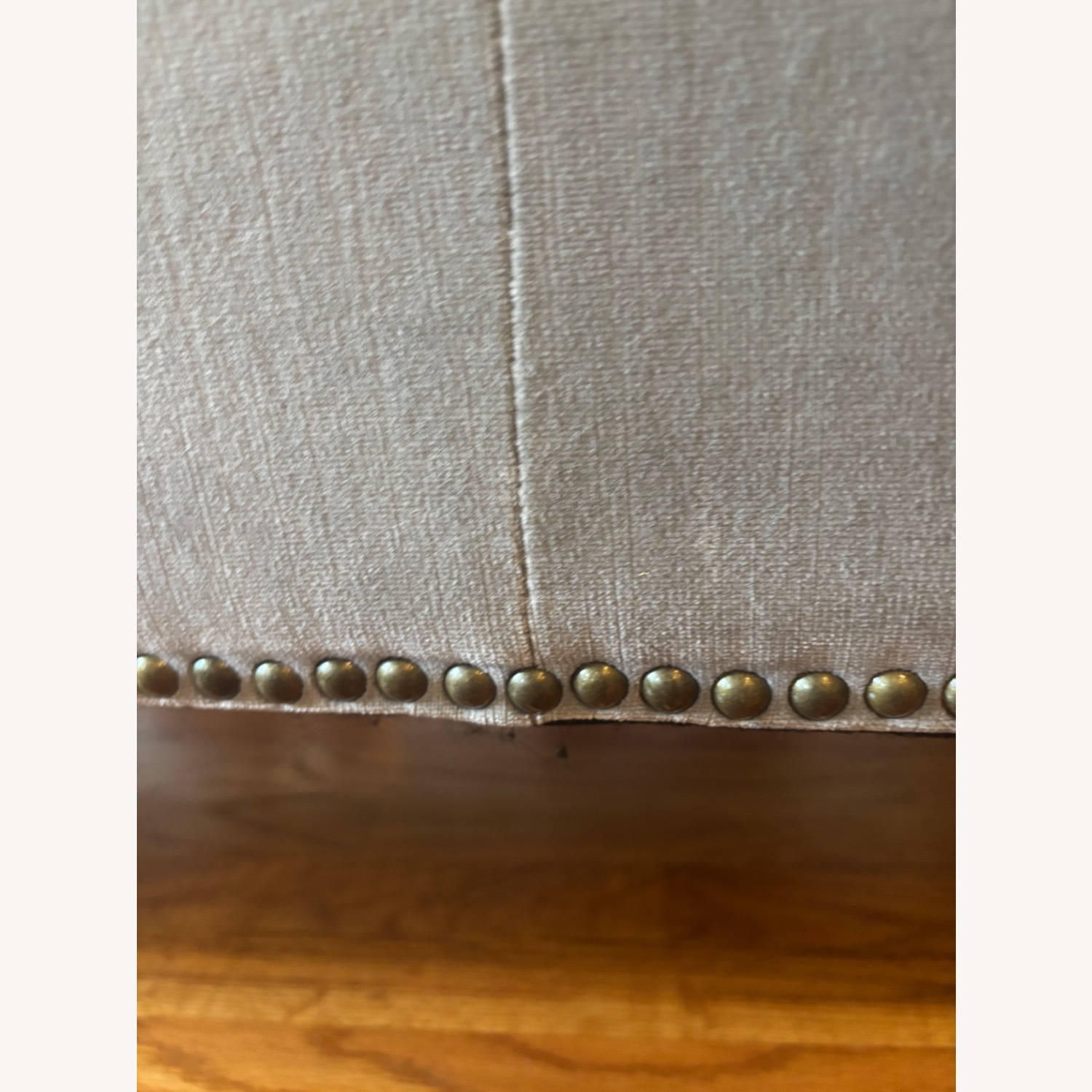 Restoration Hardware Gray/Taupe Velvet Ottoman - image-12