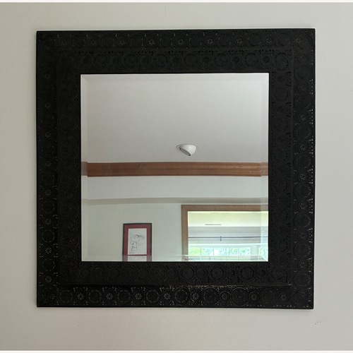 Used Black Metal Decorative Wall Mirror for sale on AptDeco