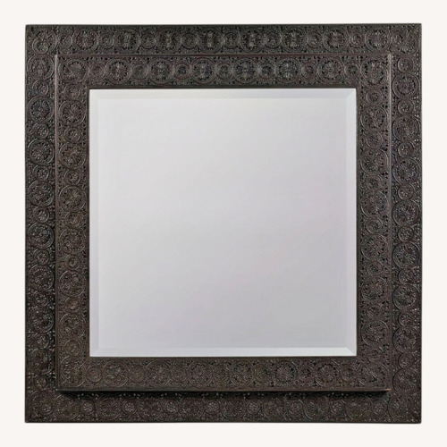Used Black Metal Decorative Wall Mirror for sale on AptDeco