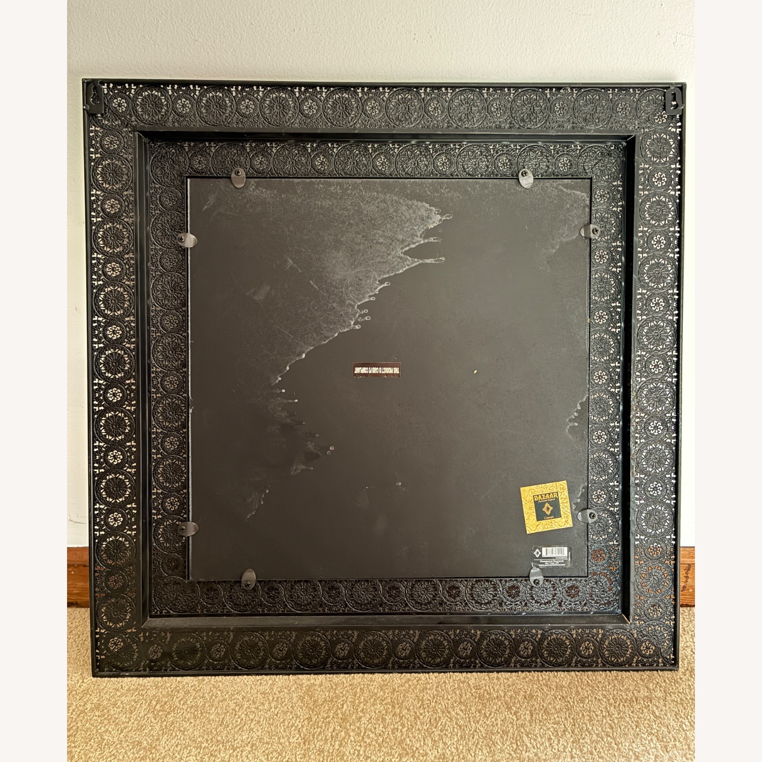 Black Metal Decorative Wall Mirror - image-10