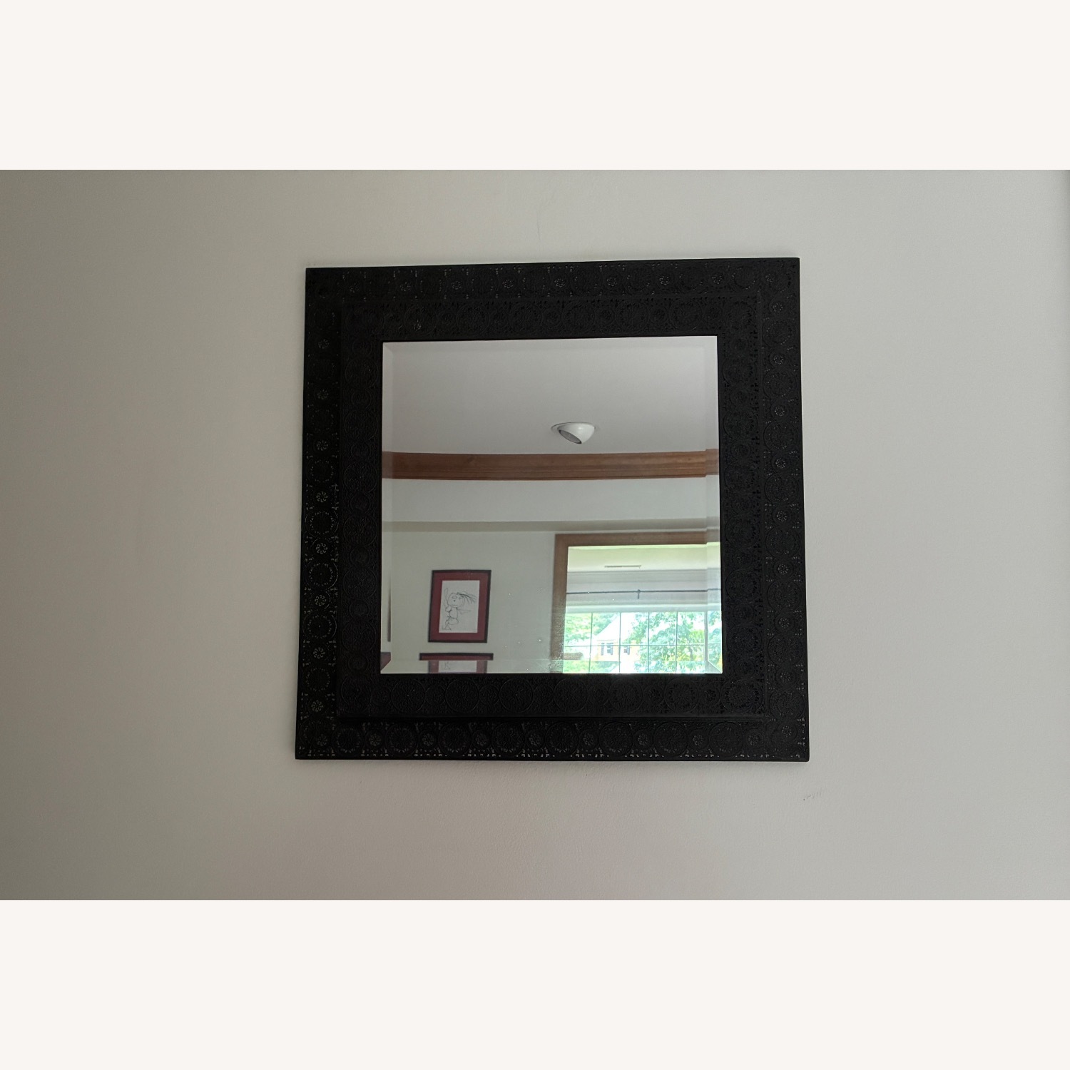 Black Metal Decorative Wall Mirror - image-7