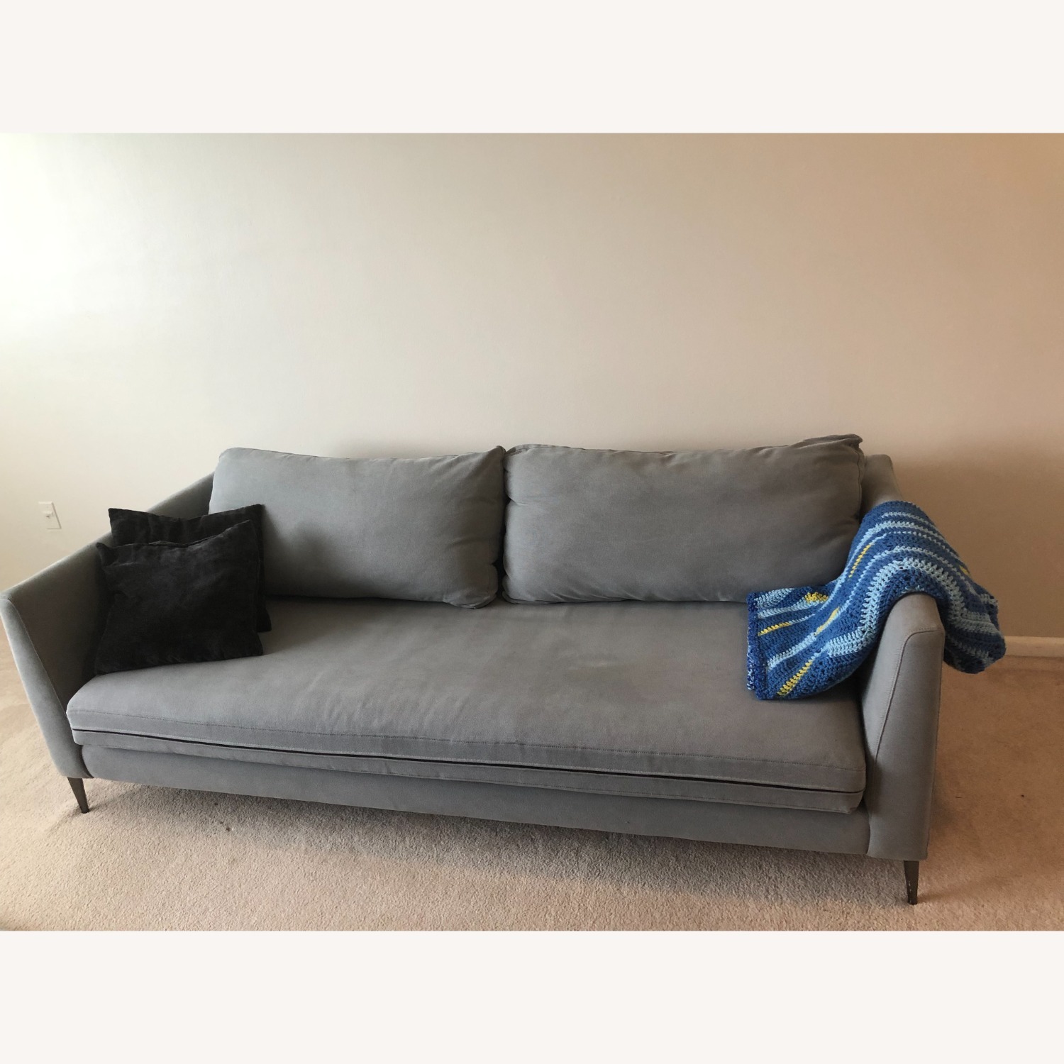 West Elm Light Gray Fabric 2 Seater Sofa - image-3