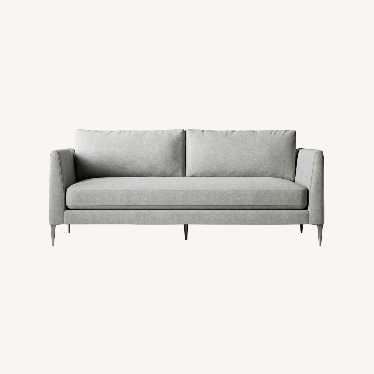 West Elm Light Gray Fabric 2 Seater Sofa - image-4